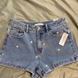 pacsun mom jean shorts with flowers